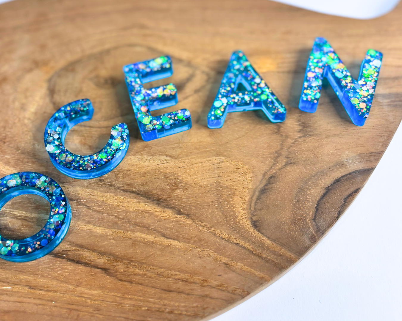 Resin Alphabet Set – Ocean Sparkle