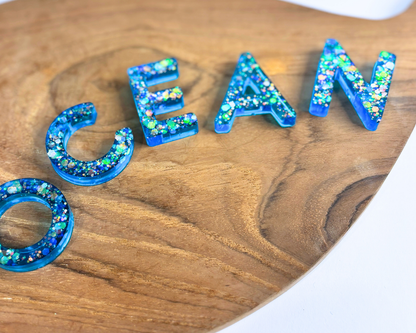 Resin Alphabet Set – Ocean Sparkle