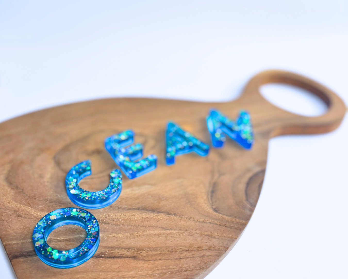 Resin Alphabet Set – Ocean Sparkle