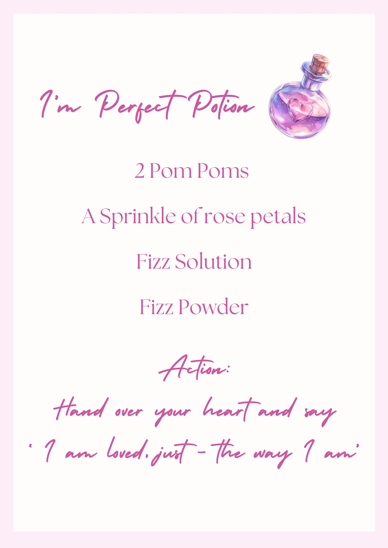 Valentine Potion Recipe Cards