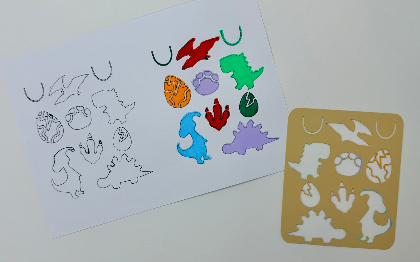 Dinosaur Trace & Create Stencil Board