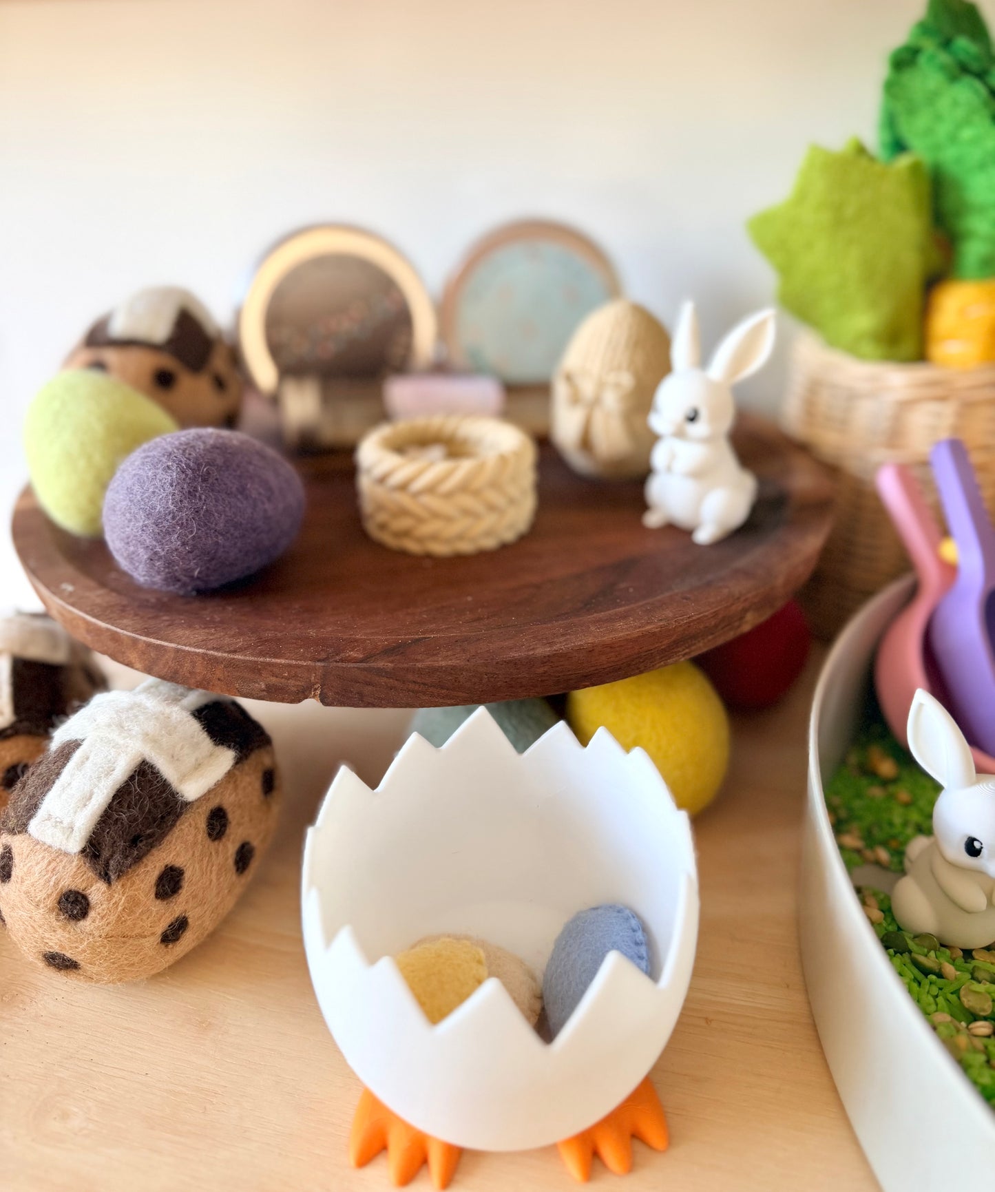 Knit Egg + Nest Bowl (Loose Part Pair)